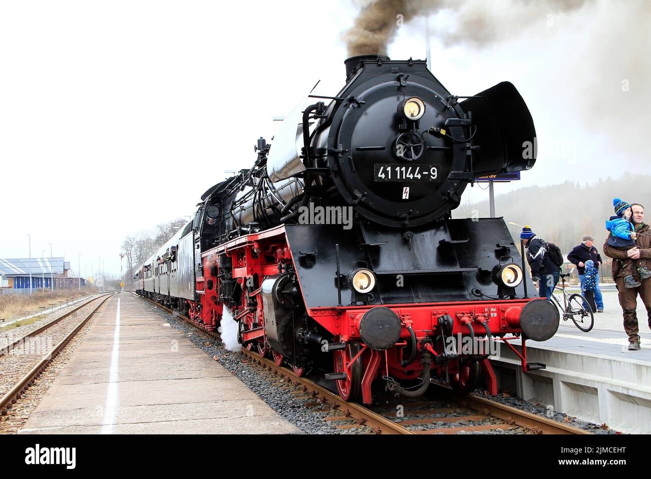 Steam locomotive, locomotive, Schmalkalden, Meiningen, Thuringia, Germany, Europe Stock Photo