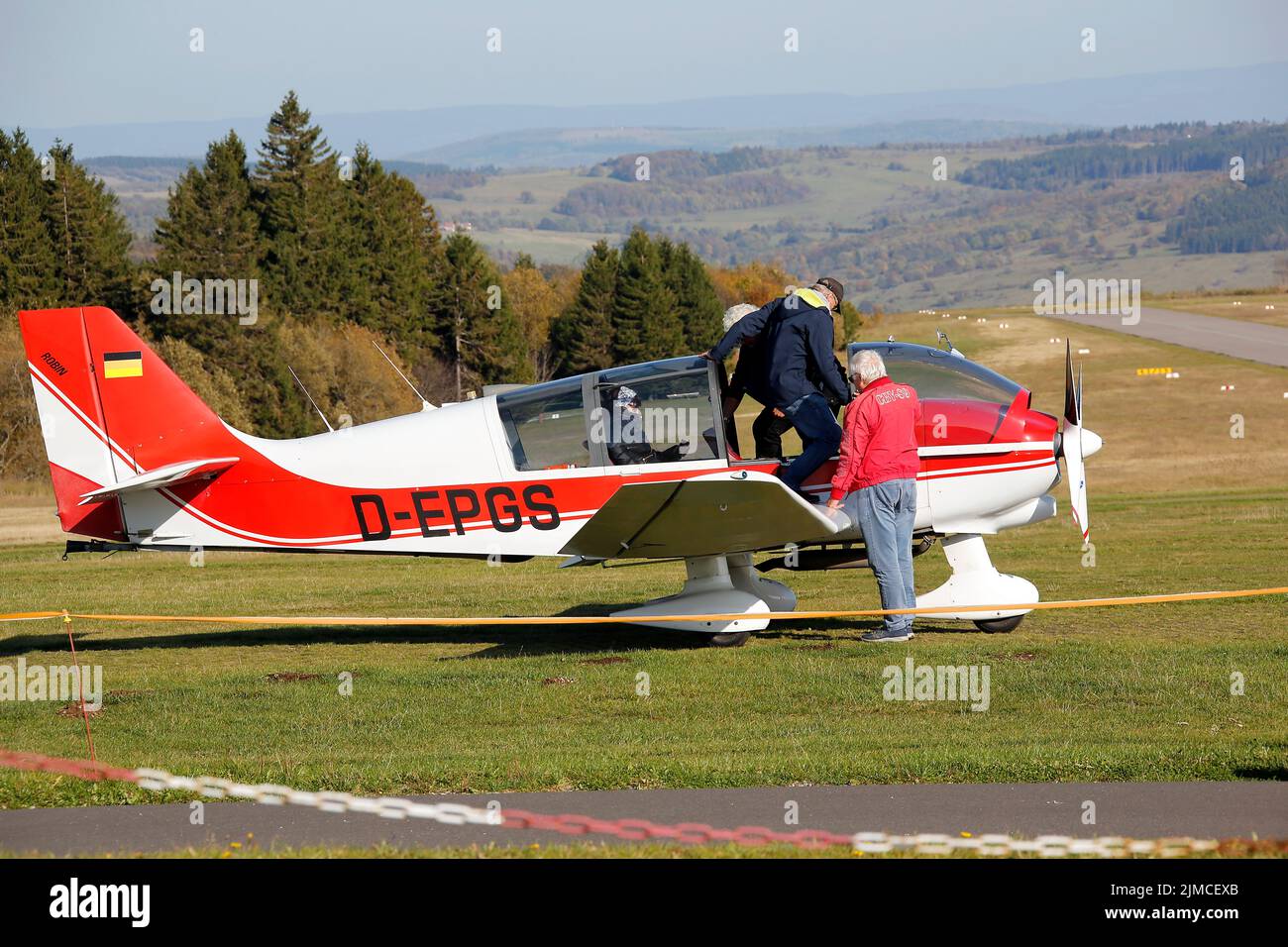Airplane, Wasserkuppe, Berg, Fulda, Hessen, Germany, Europe Stock Photo