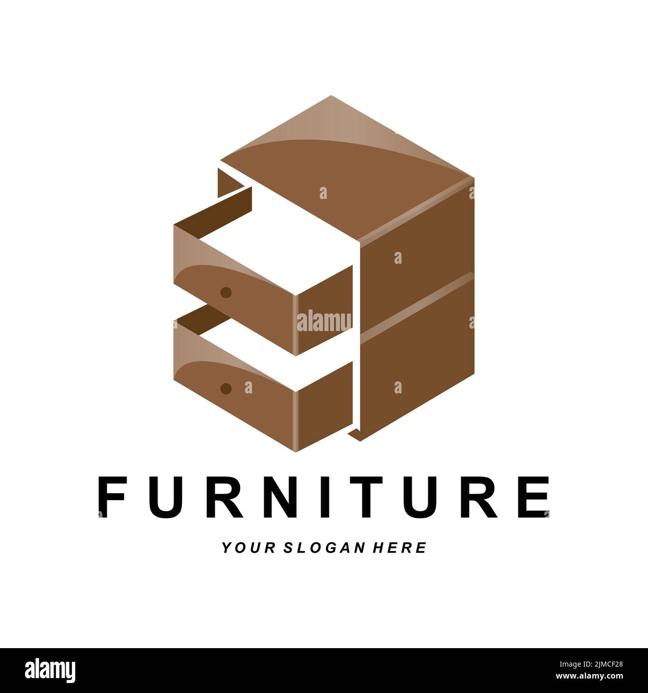 Wardrobe Logo Design, Furniture Clothes Place Illustration, Wood Craft