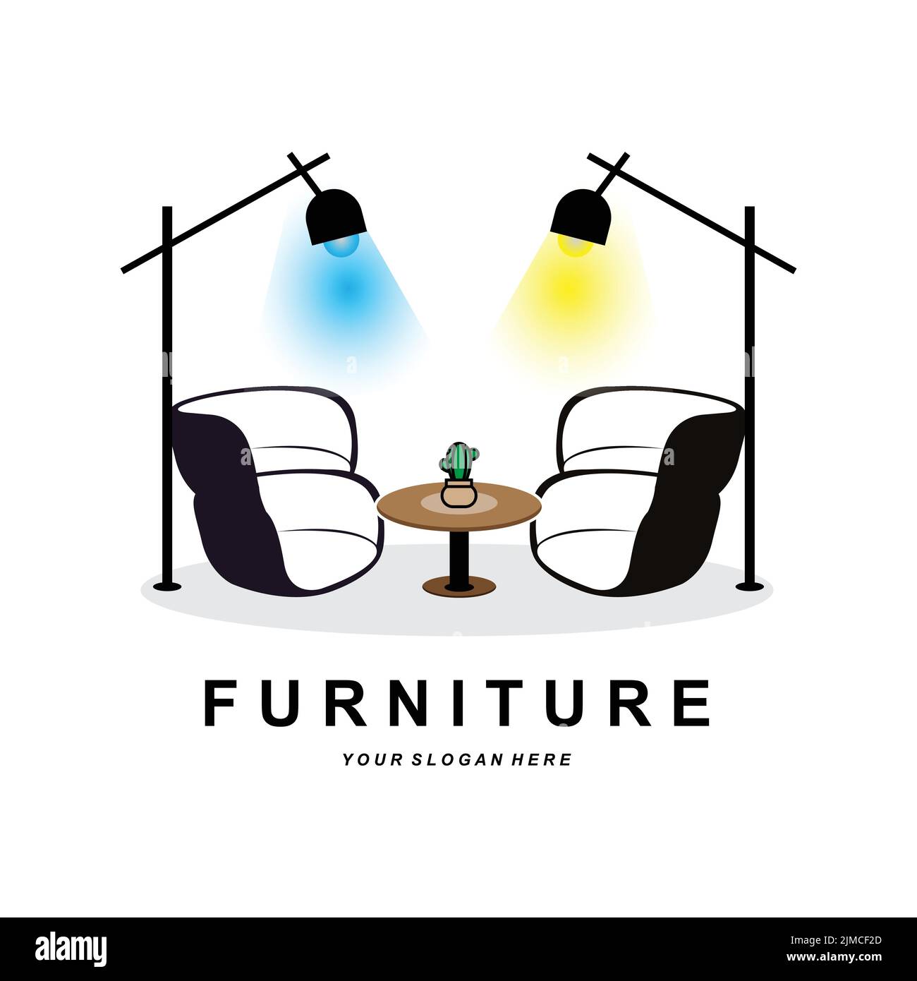Wardrobe Logo Design, Furniture Clothes Place Illustration, Wood Craft