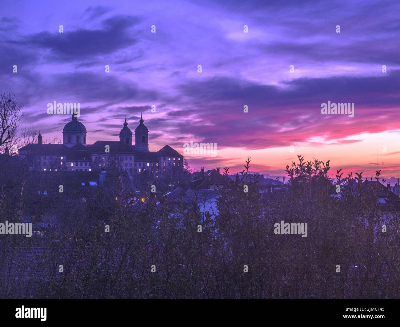 Basilika, Weingarten (WÃ¼rttemberg), sunset Stock Photo