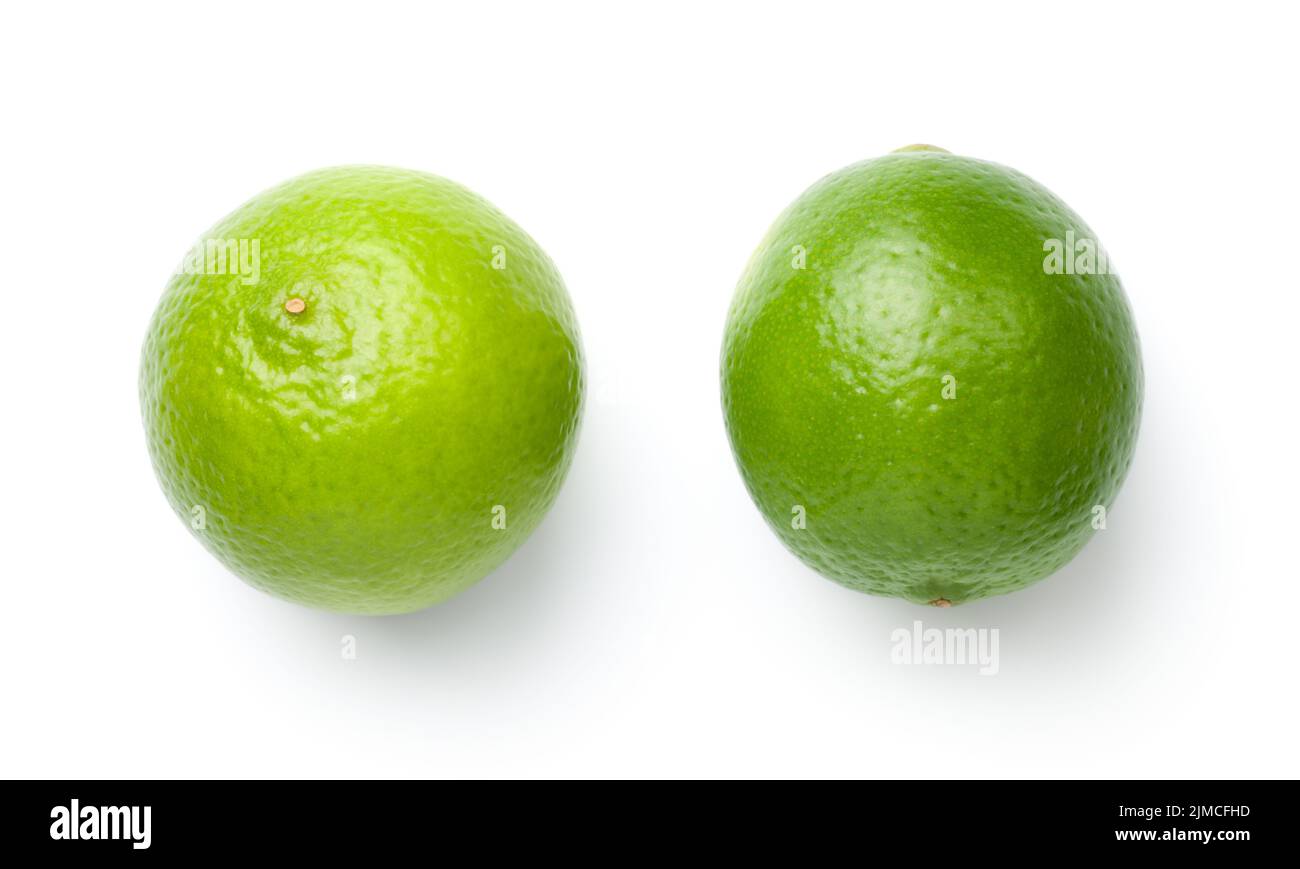 Limes Isolated On White Background Stock Photo