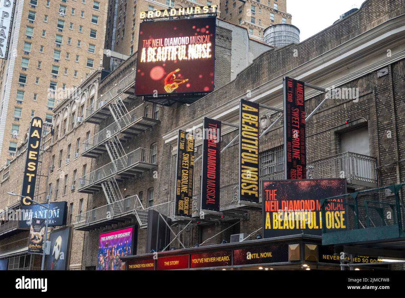 "Neil Diamond Musical A Beautiful Noise" Marquee at the Broadhurst