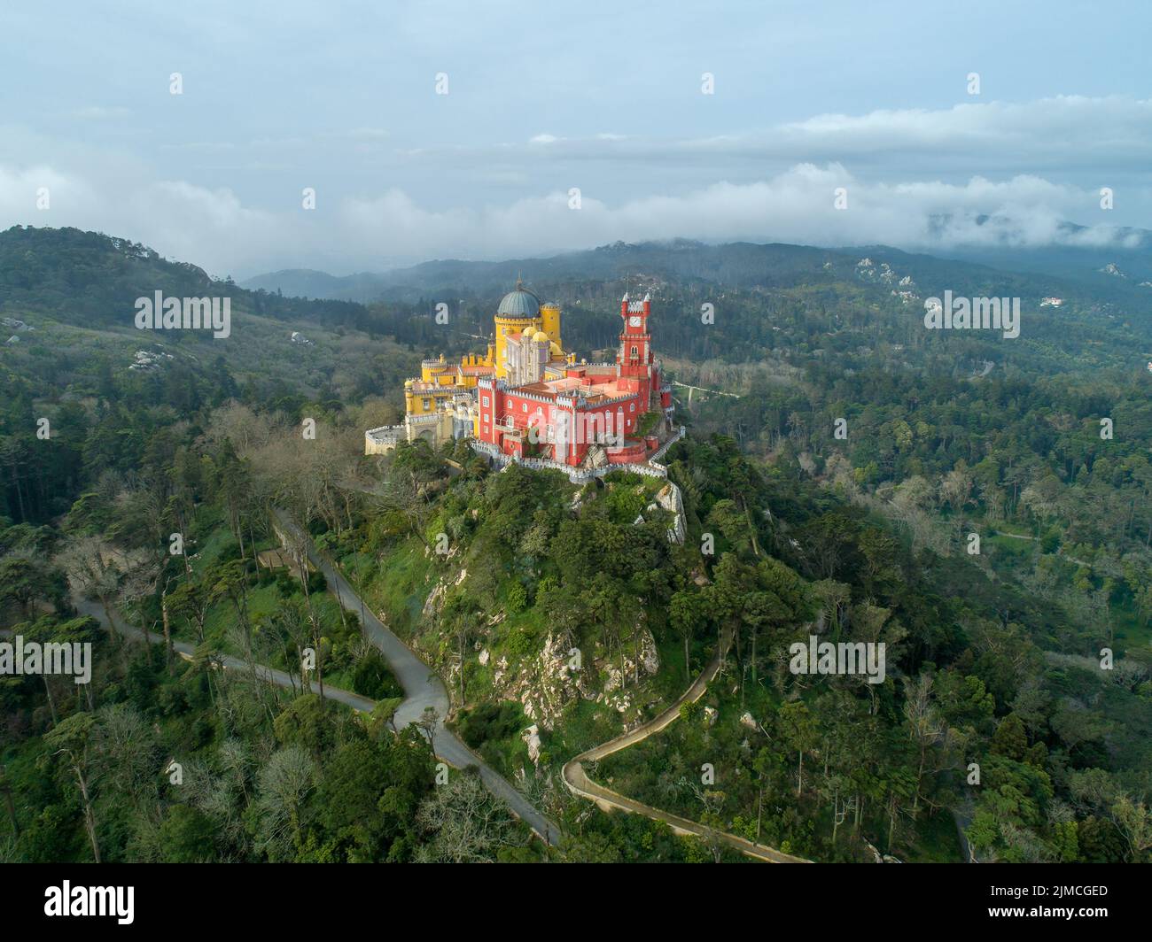 Pena Palace at morning in Sintra Stock Photo