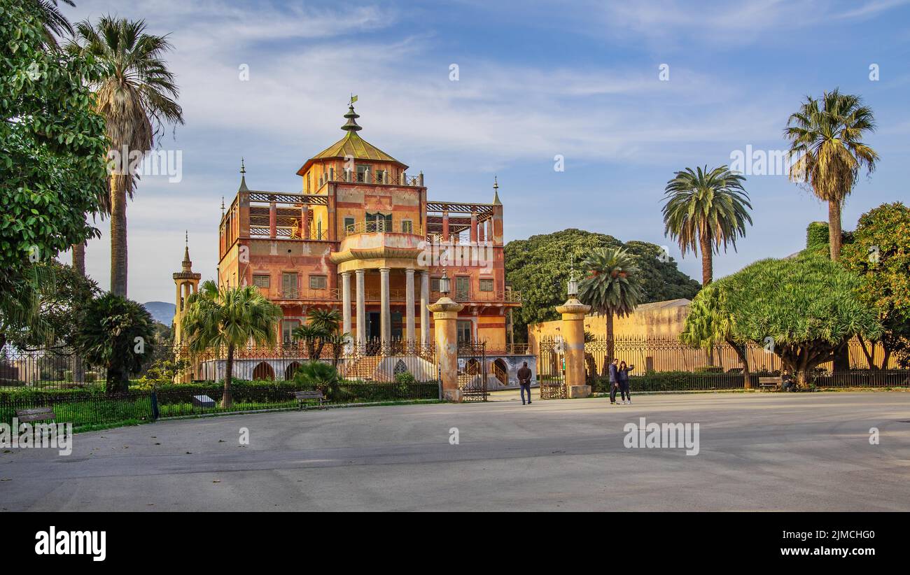 Palazzina Cinese, Chinese Palace, Palermo, North Coast, Sicily, Italy Stock Photo