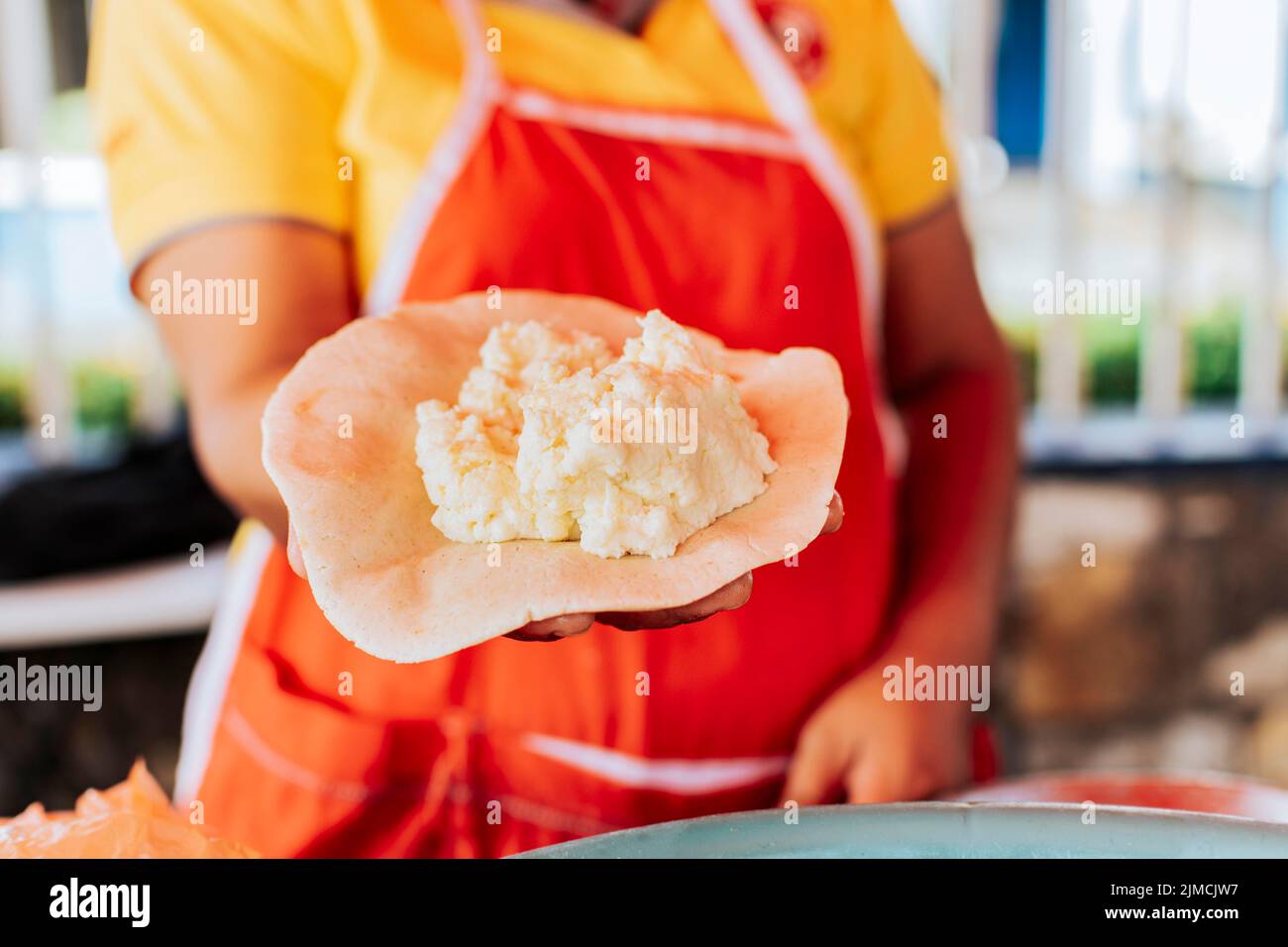 Preparation of the dough for traditional Nicaraguan pupusas