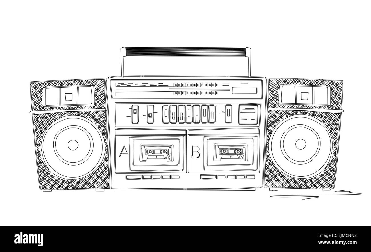Boombox drawing Cut Out Stock Images & Pictures - Alamy
