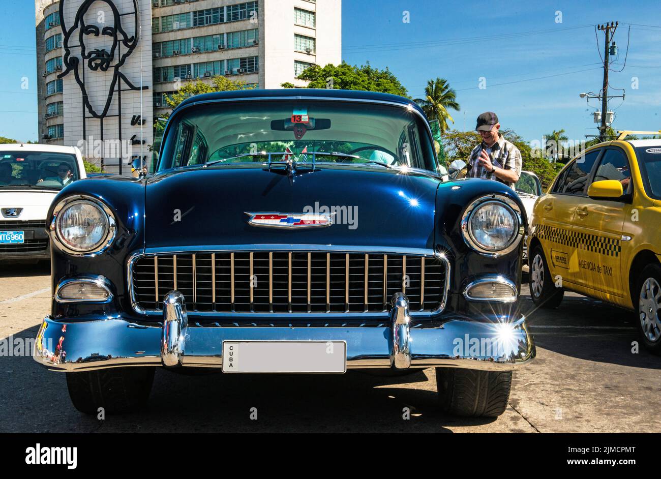 Cuba's classic car on the Revolution Square in Havana Stock Photo Alamy