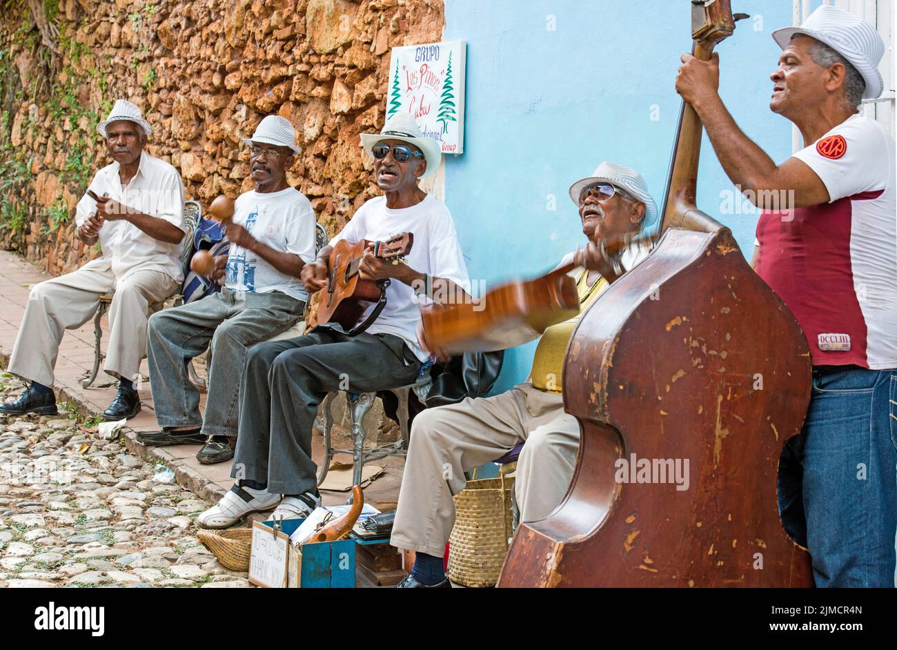 A Cuban band plays traditional music Stock Photo