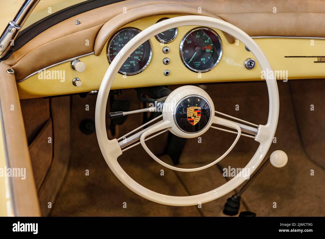 Ivory white steering wheel with two spokes Twospoke steering wheel