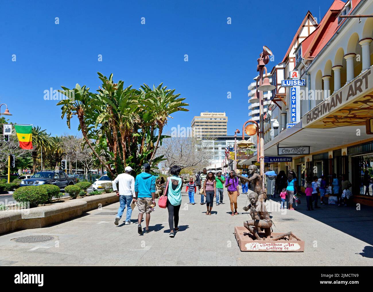 Shopping street in Windhoek Stock Photo