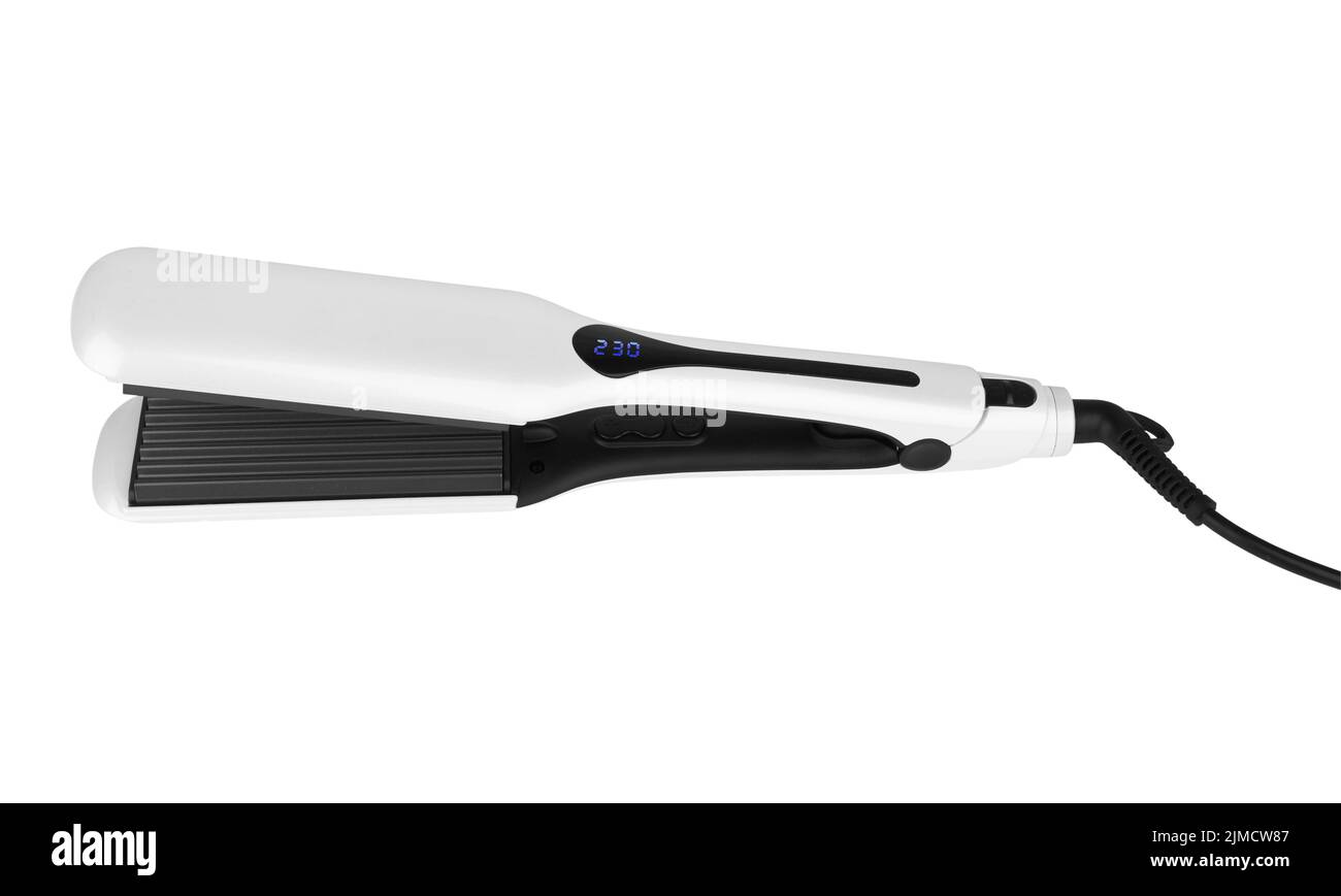 Electric curling iron isolated on white background Stock Photo
