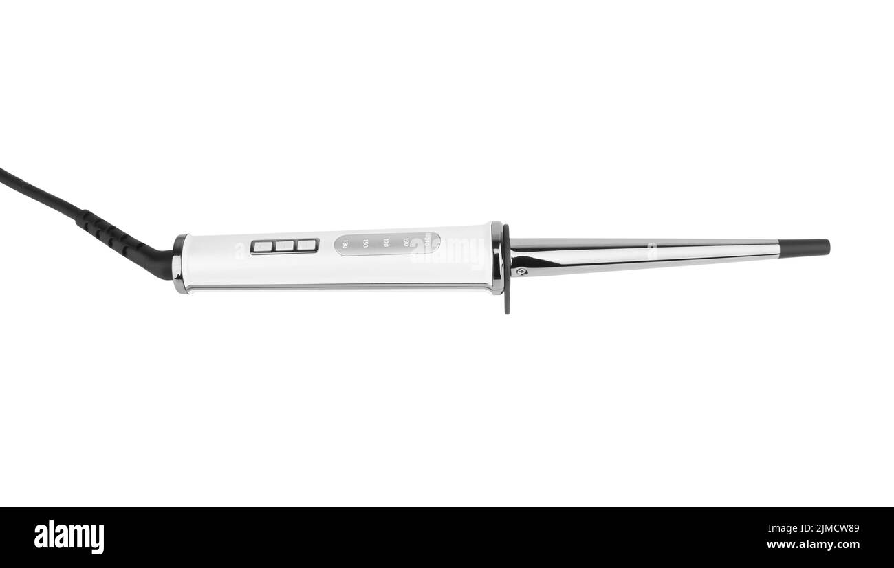 Electric curling iron isolated on white background Stock Photo Alamy