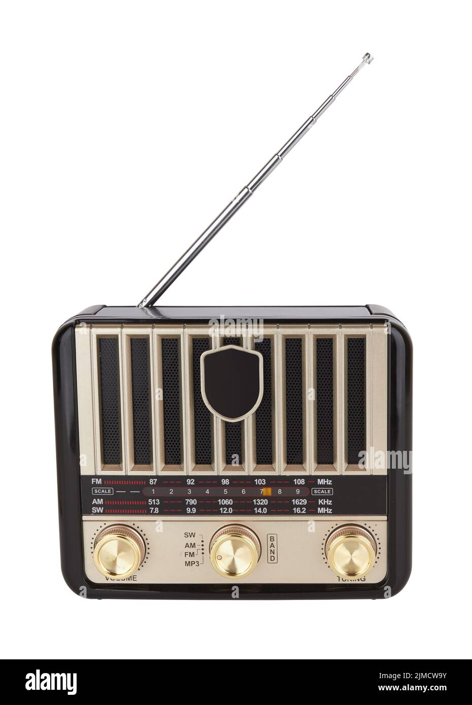 Radio retro portable receiver vintage object isolated white background ...