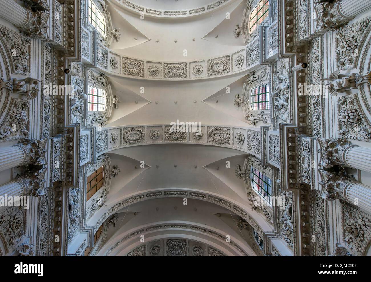 Interior design of the Theatiner Kirche am Odeonsplatz, Munich, Bavaria, Germany Stock Photo