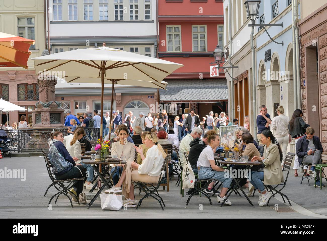 Hoppenworth & Ploch Street Cafe, Huehnermarkt, Frankfurt am Main, Hesse, Germany Stock Photo