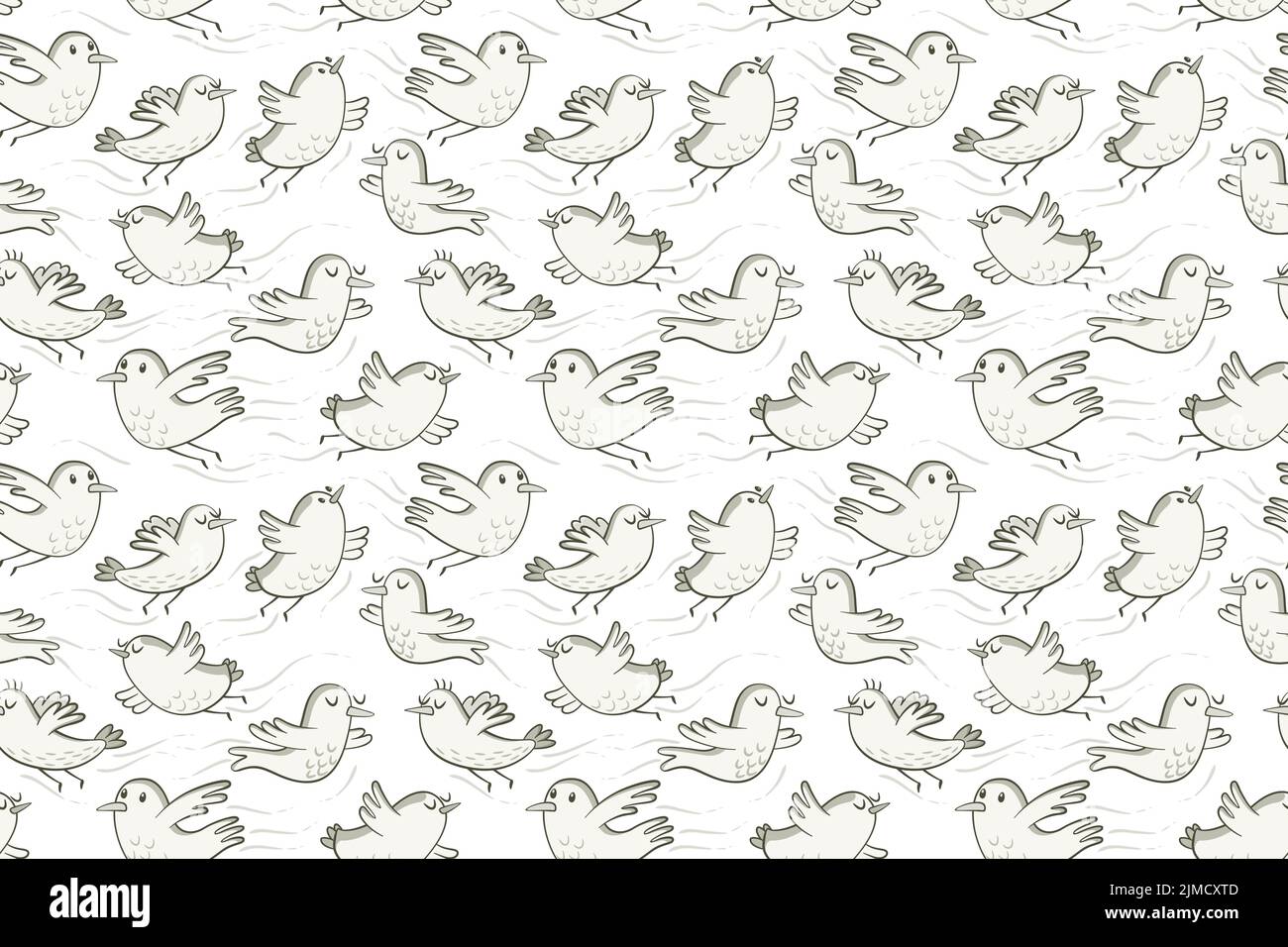 Background made with vector illustrations of little birds flying Stock ...