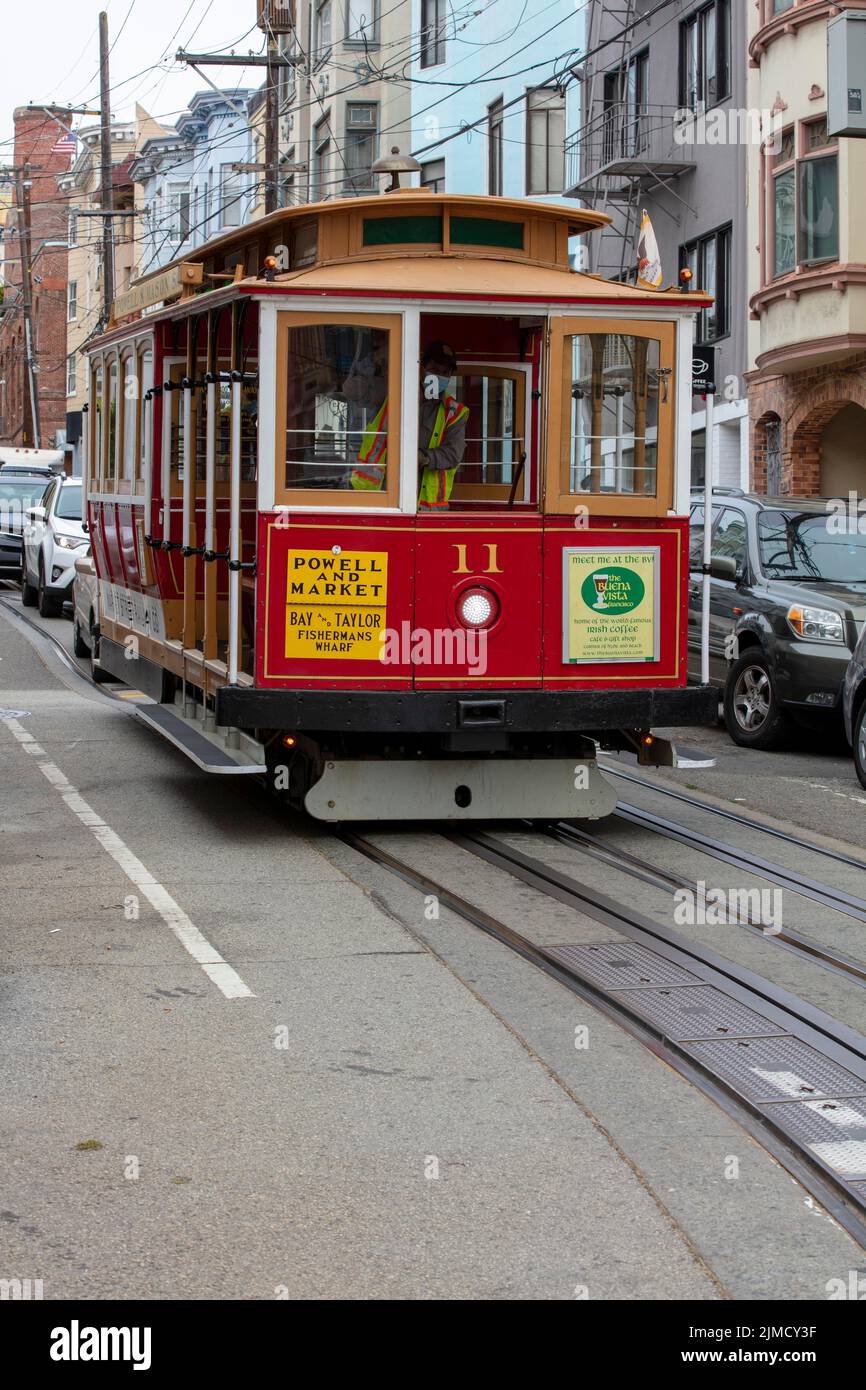 Cable Car, historic tram, Powell and Market to Bay and Taylor, San