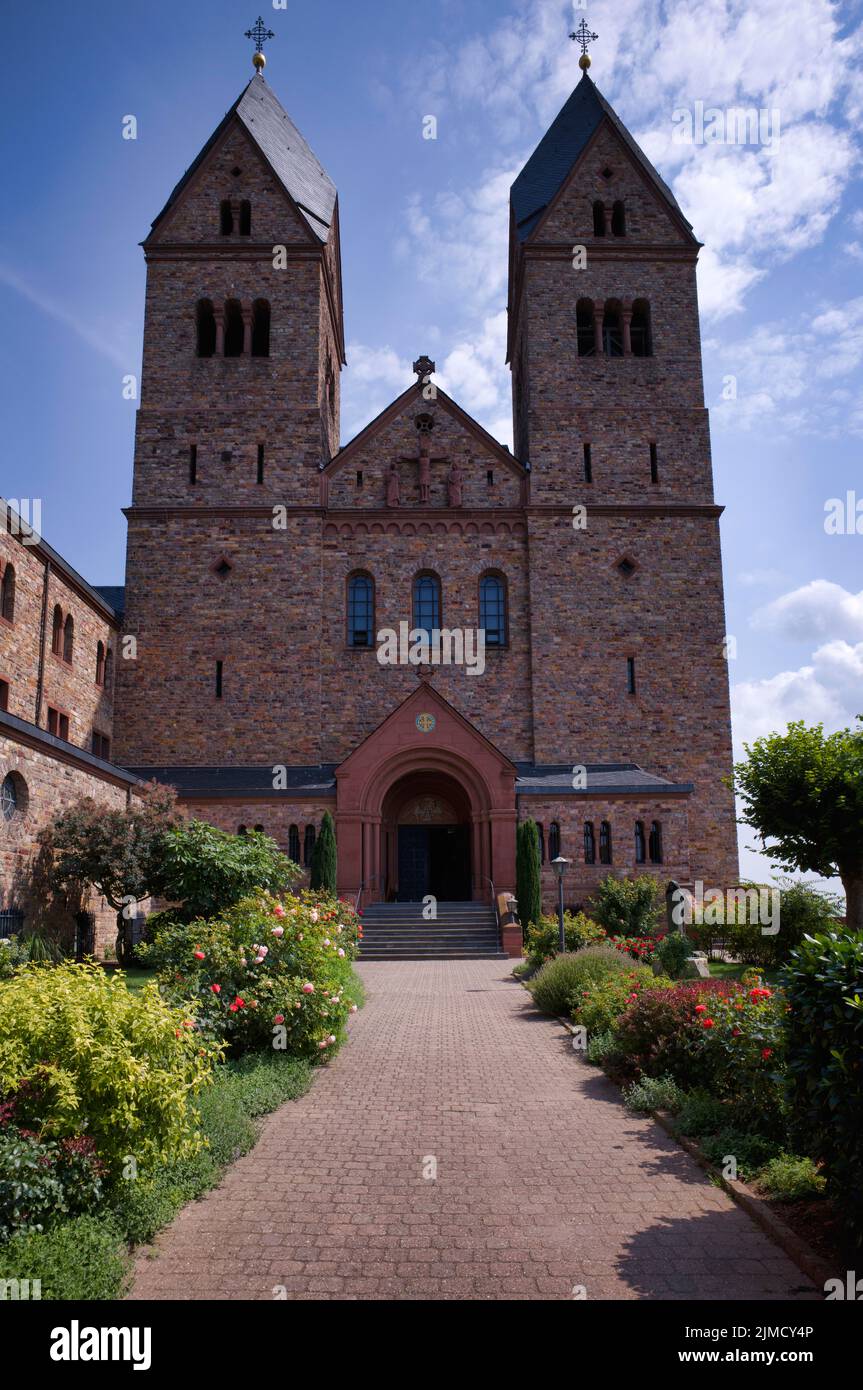 Abbey Church, St. Hildegard Abbey, Benedictine Abbey, Eibingen near Ruedesheim, Rheingau, Taunus, Hesse, Germany Stock Photo