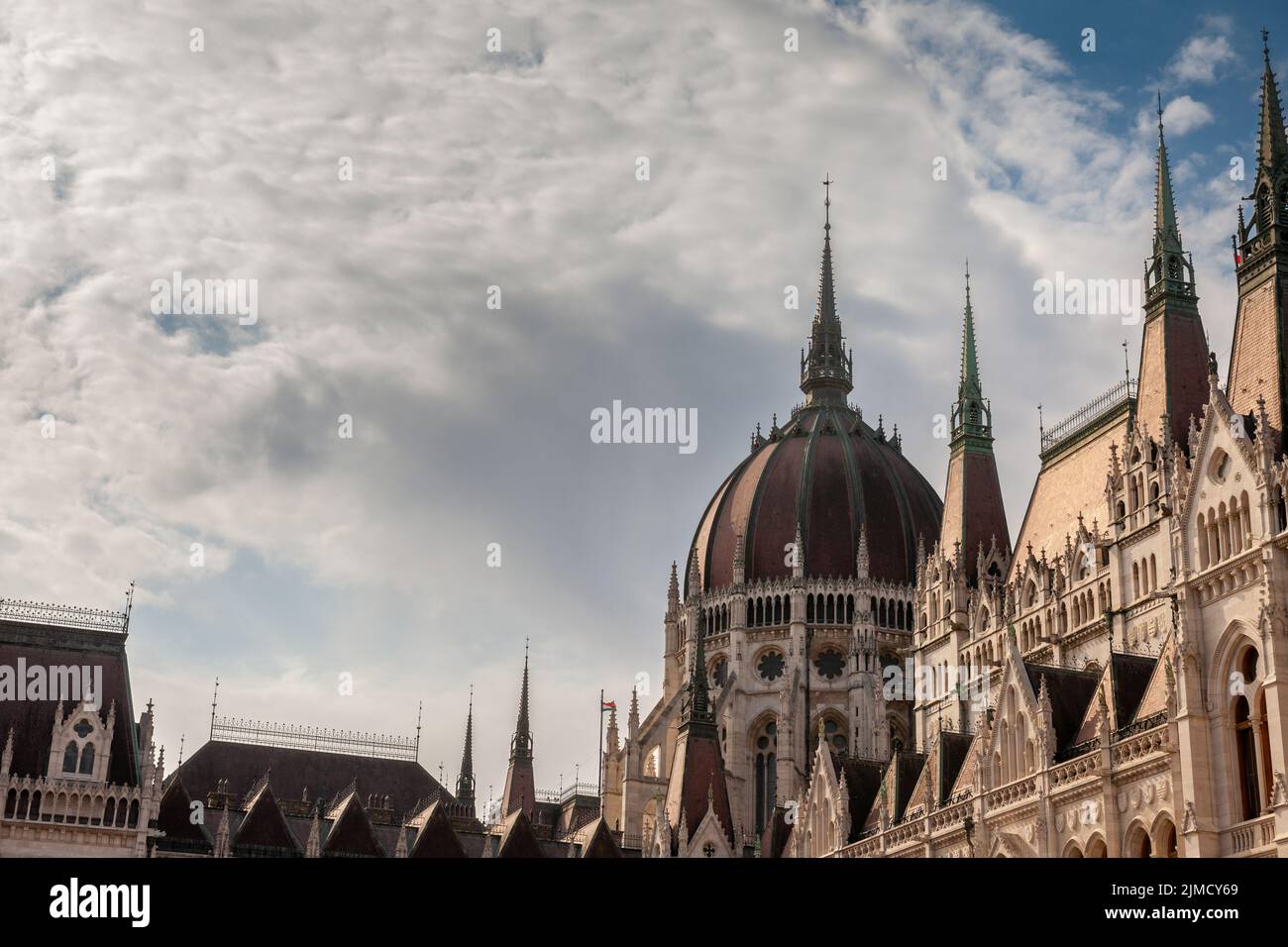 Picture of the Budapest parliament on a sunny afternoon in budapest, Hungary. The Hungarian Parliament Building, also known as the Parliament of Budap Stock Photo