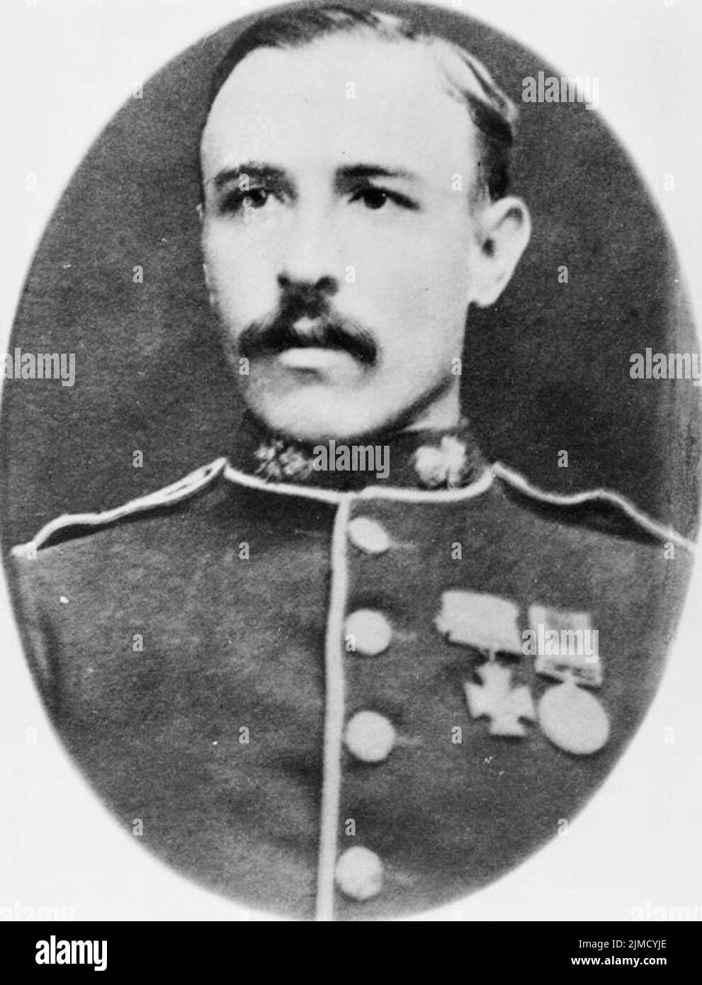 Thomas Elsdon Ashford was a private in The Royal Fusiliers,British Army during the Second Anglo-Afghan War. He was awarded the Victoria Cross for assisting Lieutenant William St. Lucien Chase in rescuing and carrying for a distance of over 200 yards under the fire of the enemy, a wounded soldier who Stock Photo