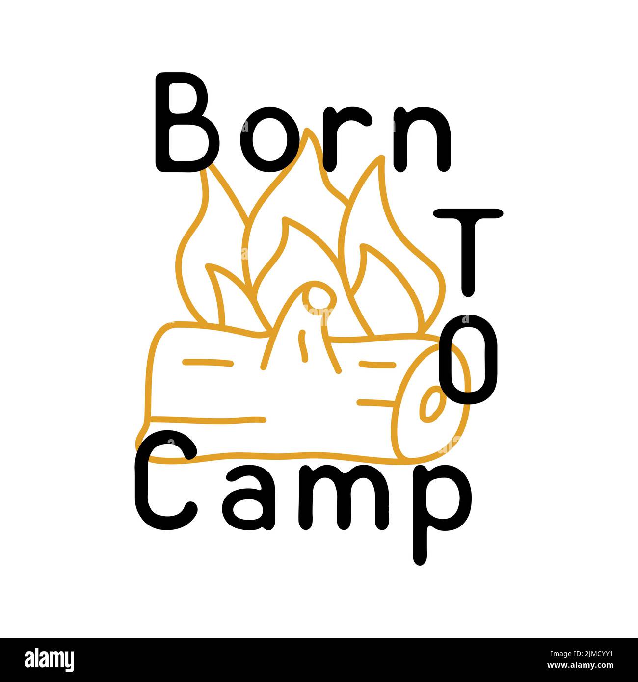 Vector banner with campfire and funny quote on white background Stock Vector