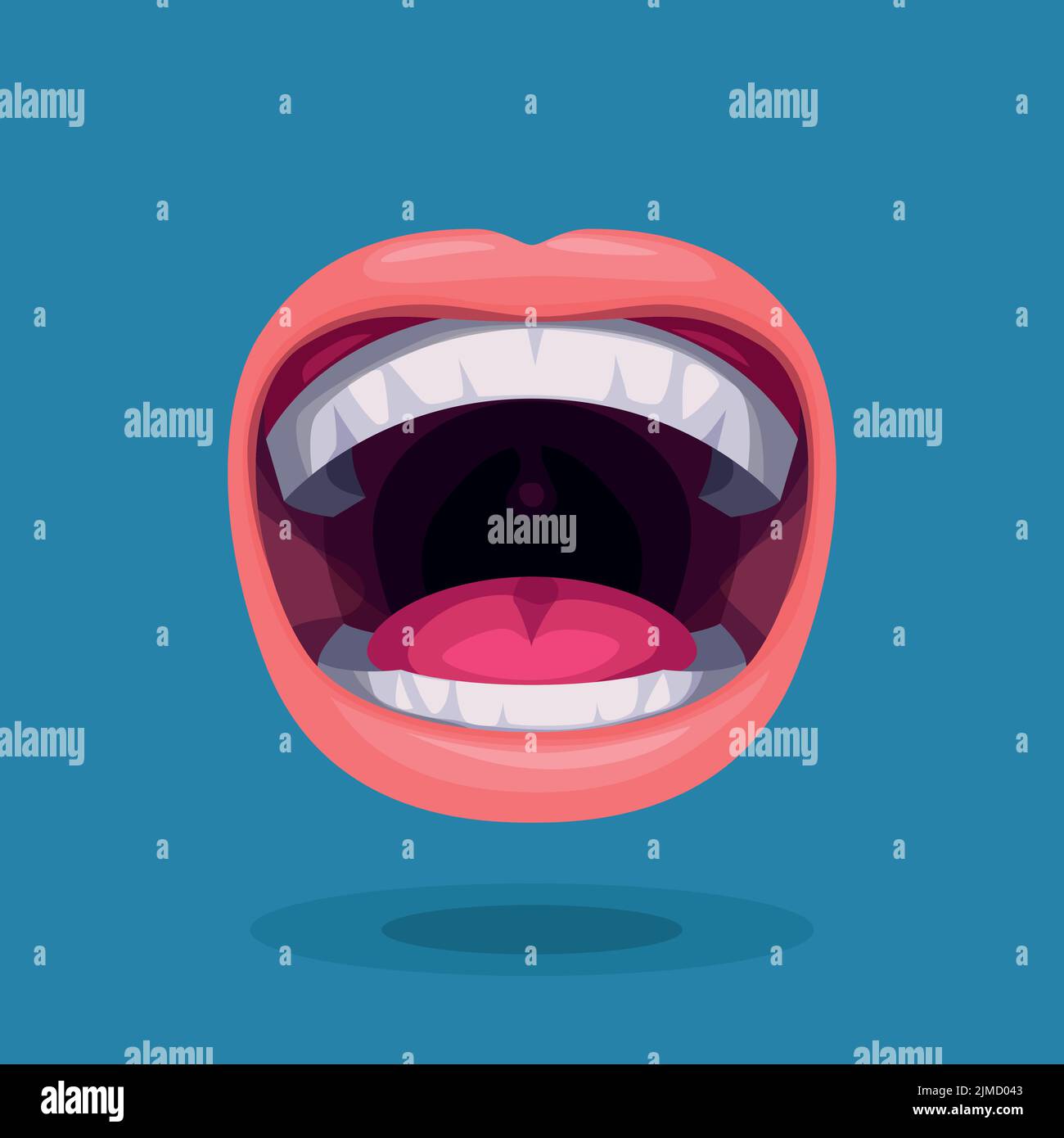 human open mouth as oral health icon Stock Vector