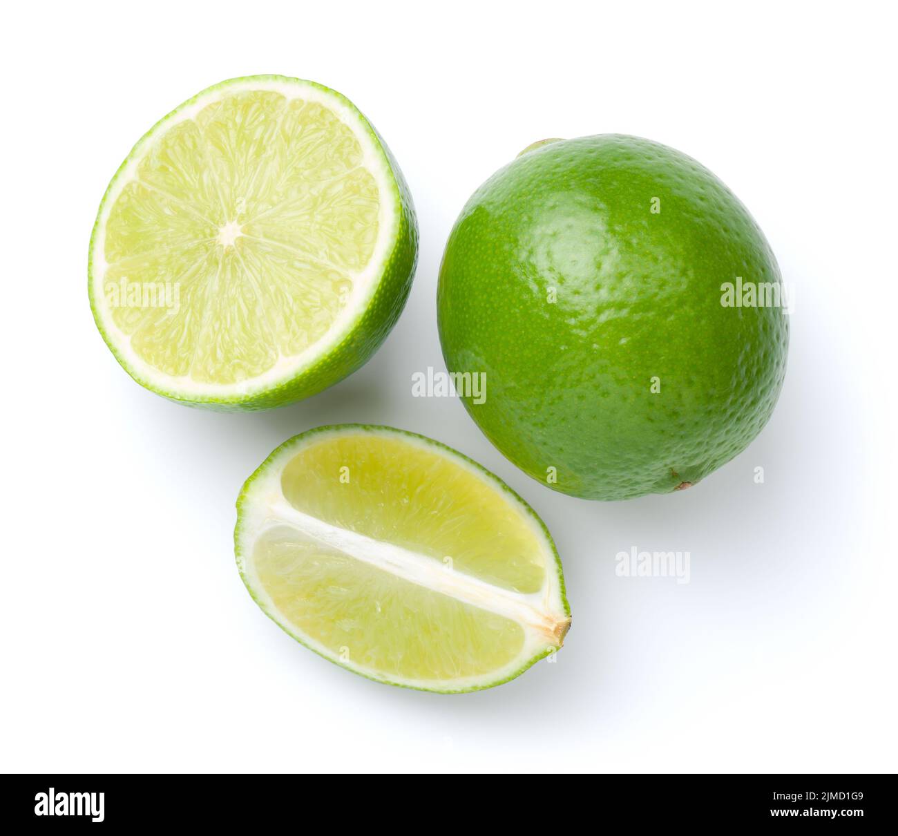 Limes Isolated On White Background Stock Photo