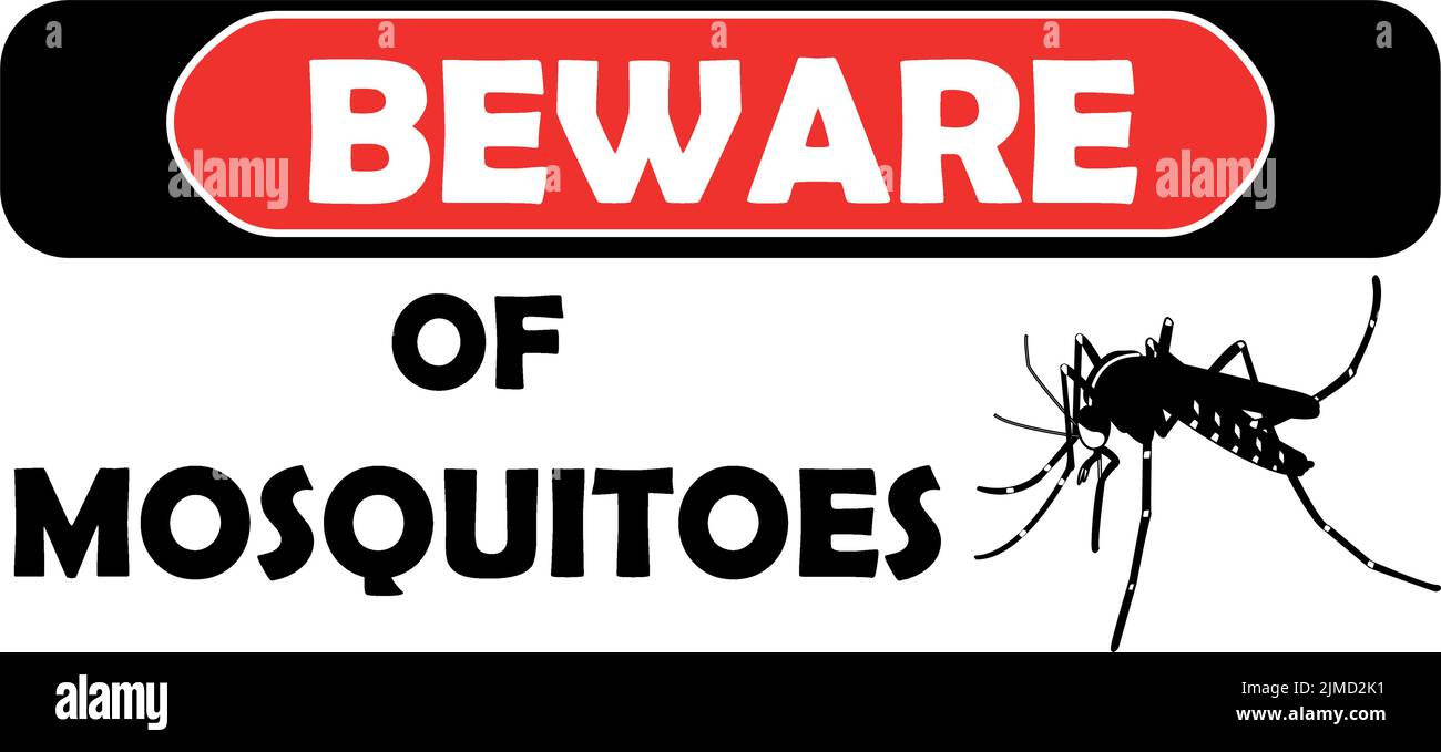 Mosquito in a danger signal, virus bearer. Arbovirures. Asian tiger