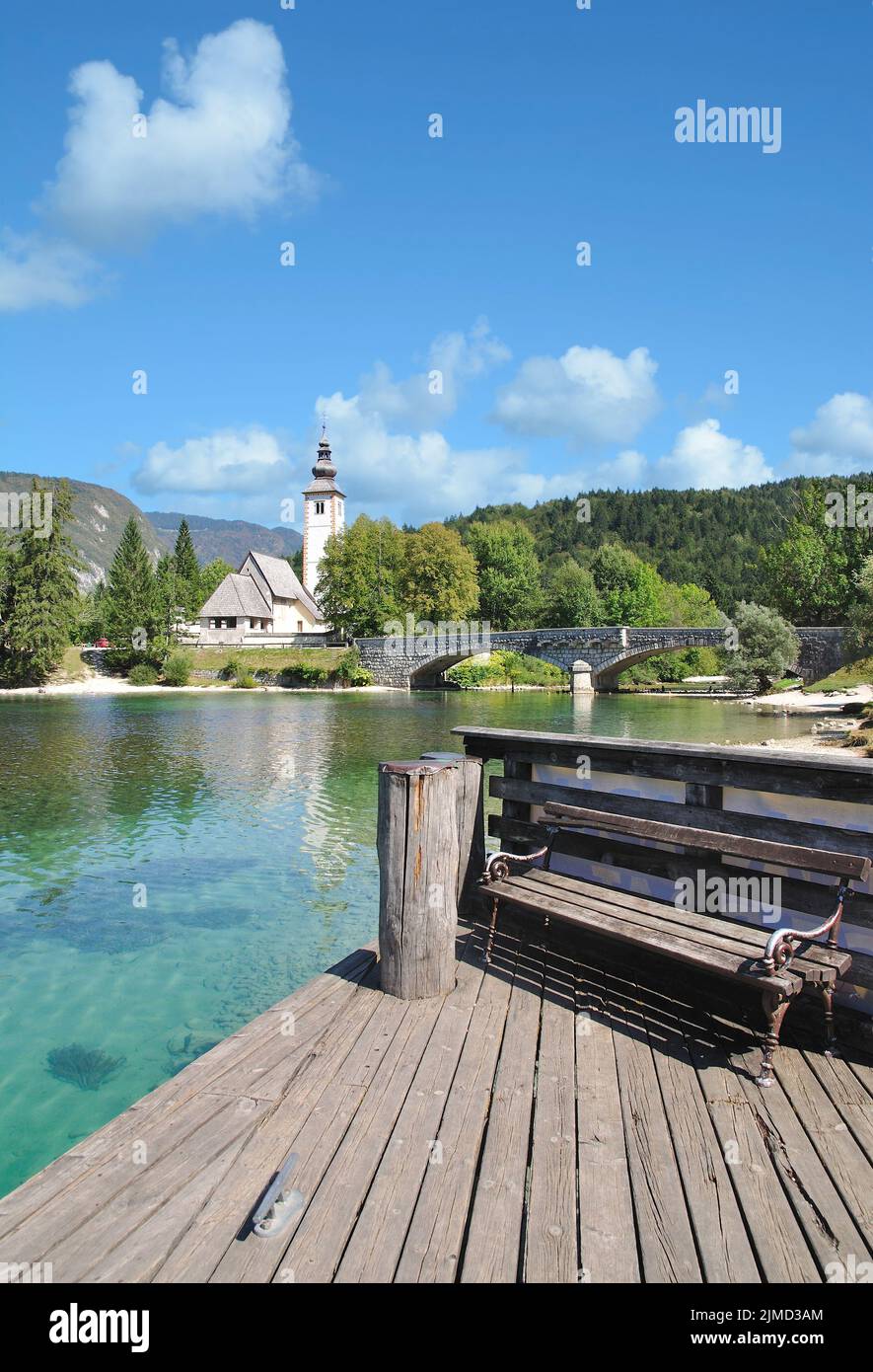Lake Bohinj in Triglav National Park,Slovenia Stock Photo