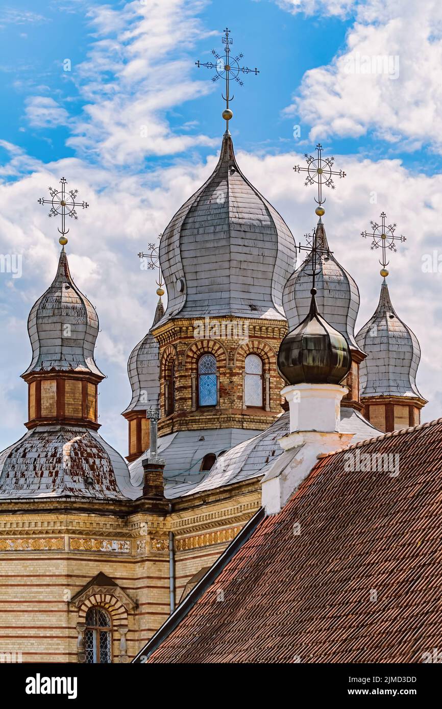 Cupolas of The Orthodox Church of The Holy Spirit Stock Photo