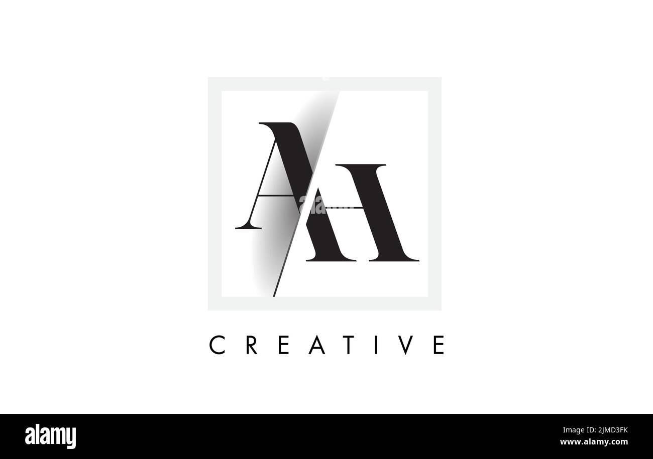 AH Letter Logo Design with Creative Intersected and Cutted Serif Font. Stock Vector