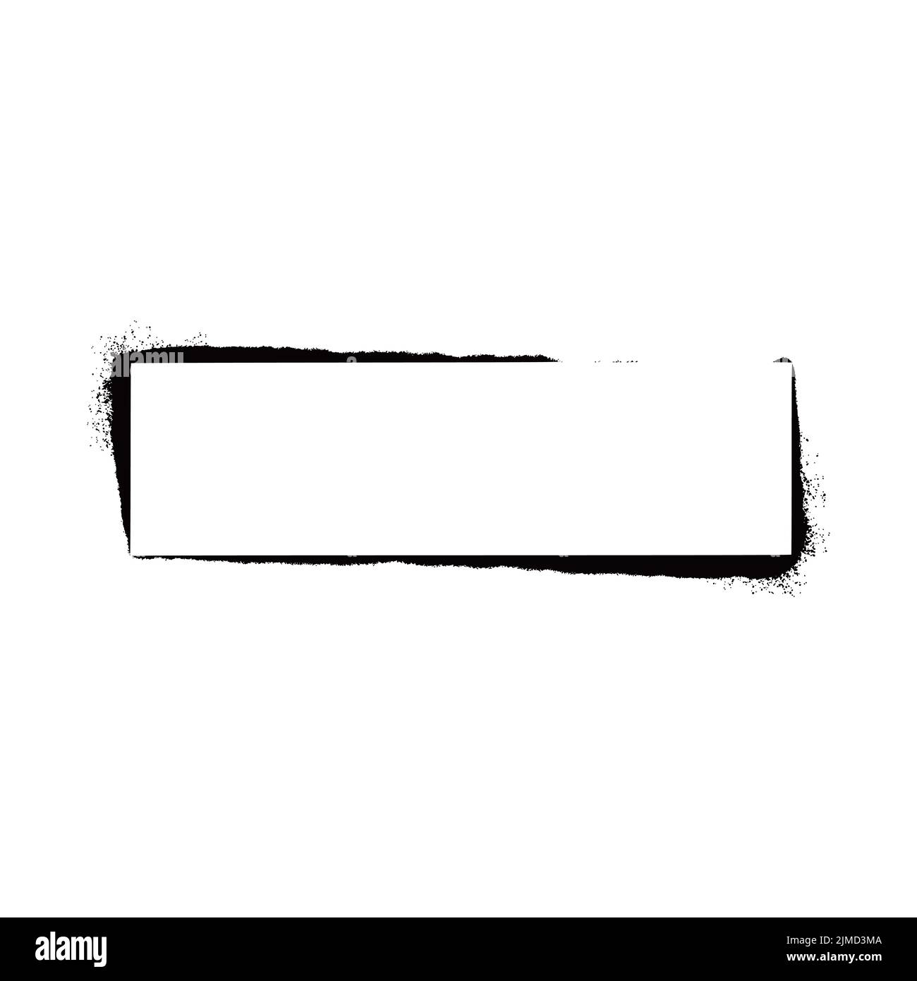 Stencil spray paint frame. Grunge graffiti style black frame. Isolated vector illustration with