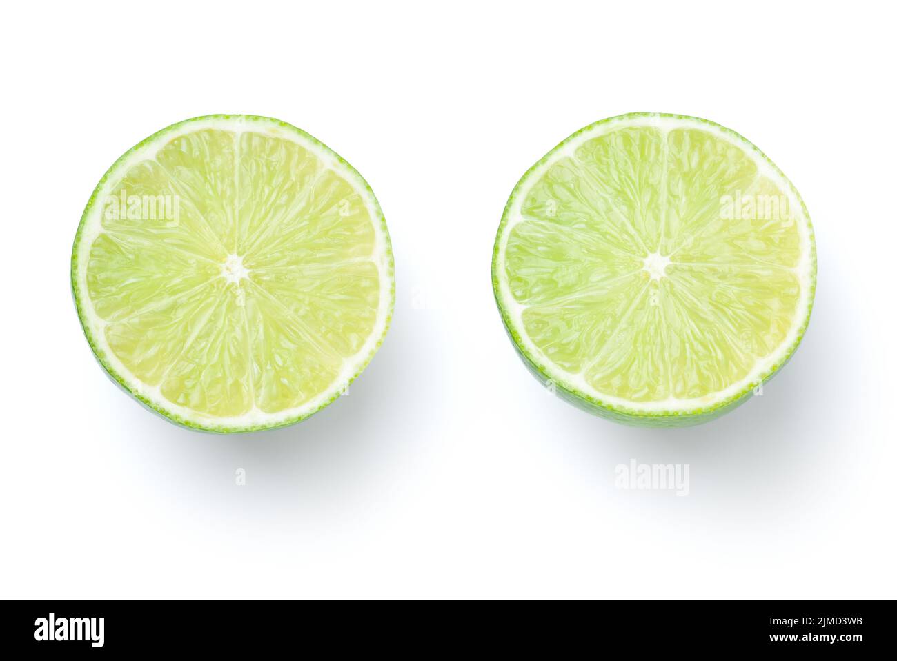 Sliced Limes Isolated On White Background Stock Photo