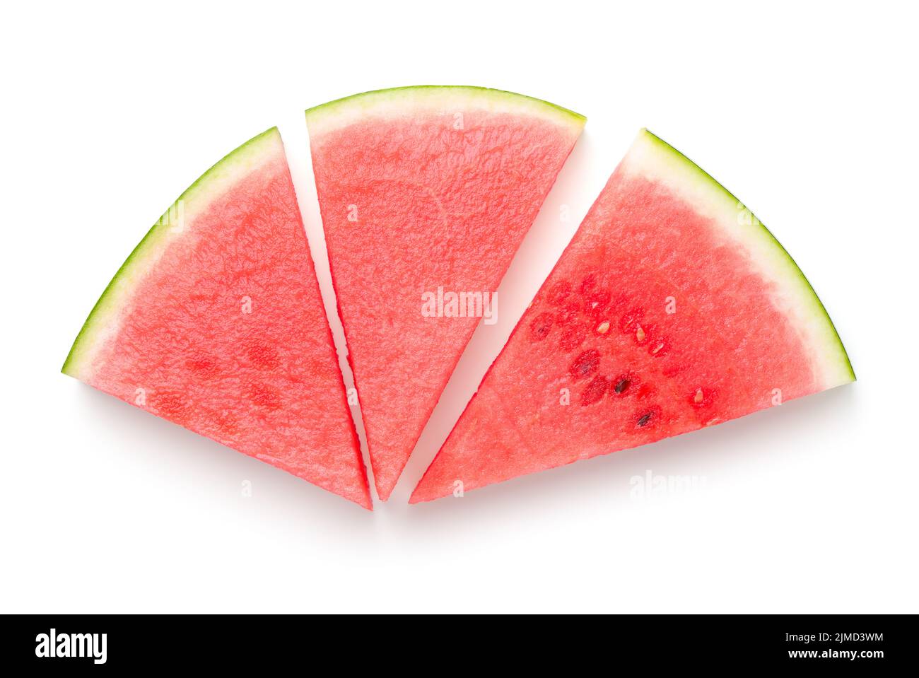 Watermelon Slices Isolated On White Background Stock Photo