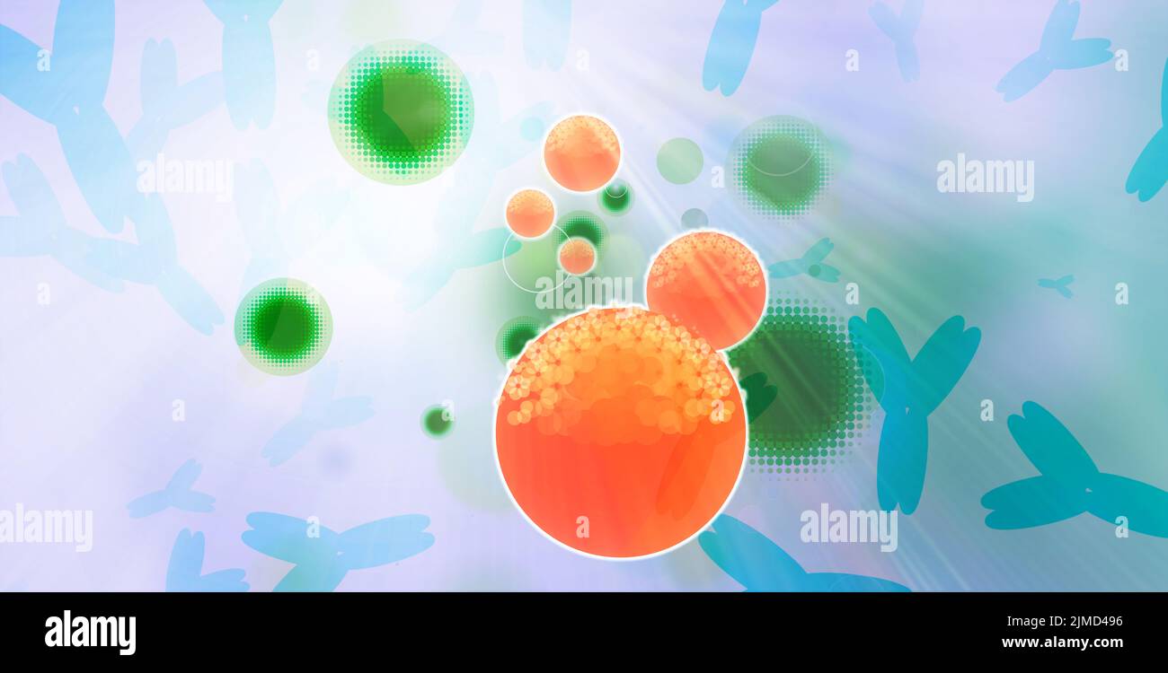 Cells ilustration, structure,  medical health, medical, antibodies Stock Photo