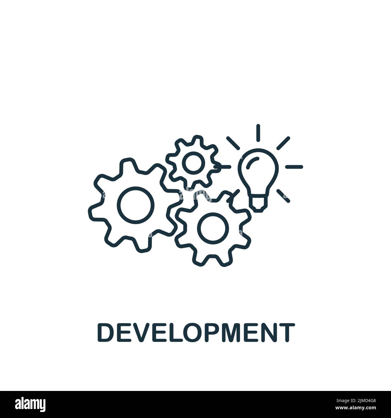 Development icon. Monochrome simple Brain Process icon for templates ...