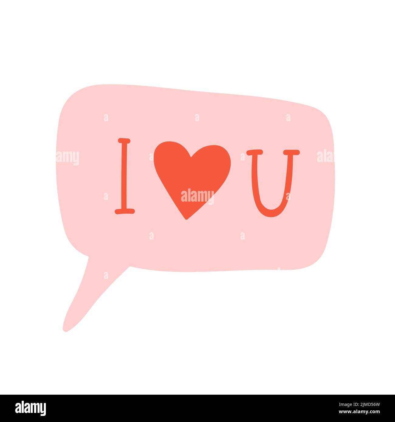 Love You Speech Bubble Romantic Declaration Romance Confession Vector Illustration Stock 0620