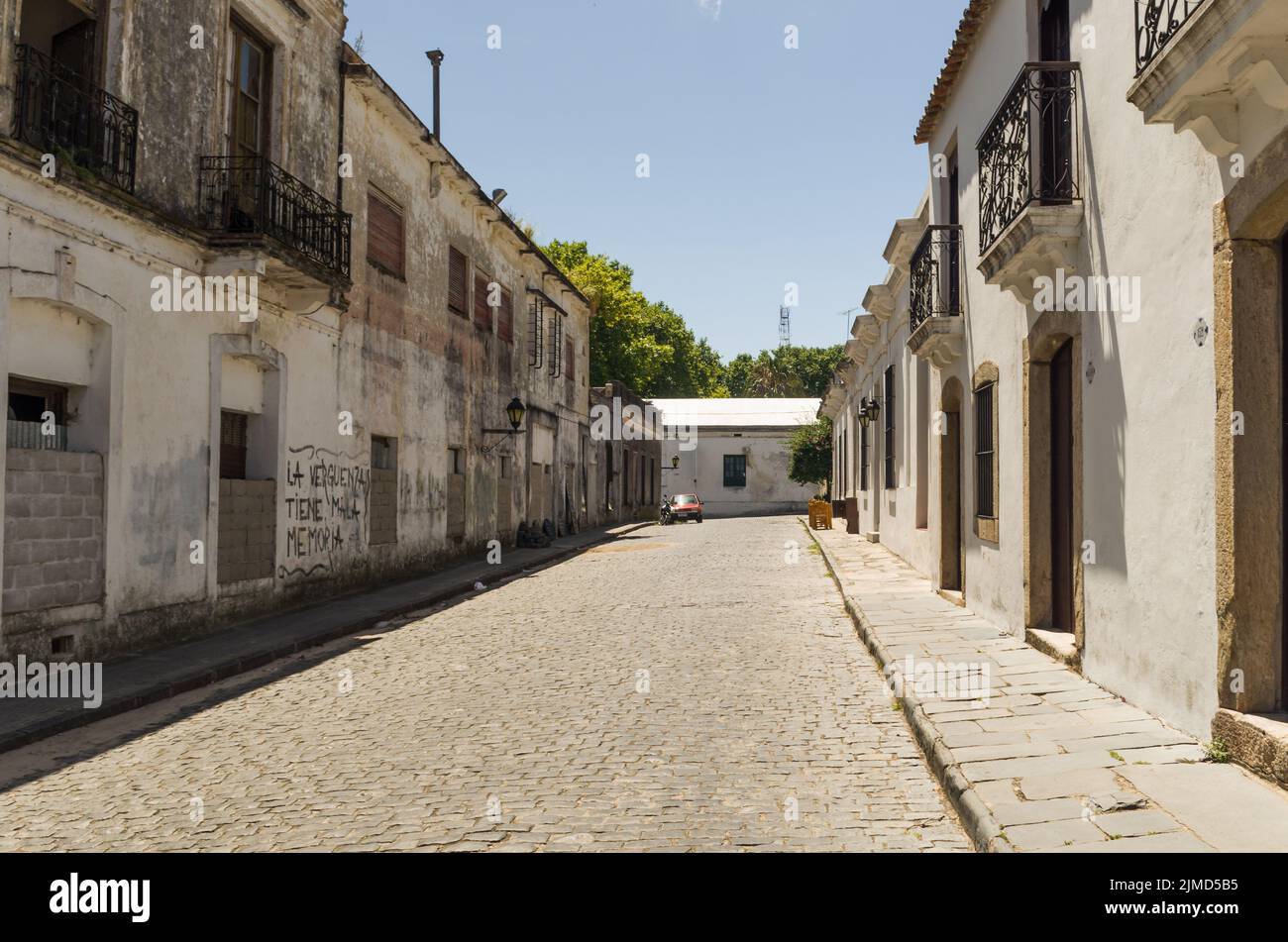 Colonia del Sacramento, Uruguay - Dezember 26, 2015: Portuguese colonial architecture and ancient co Stock Photo