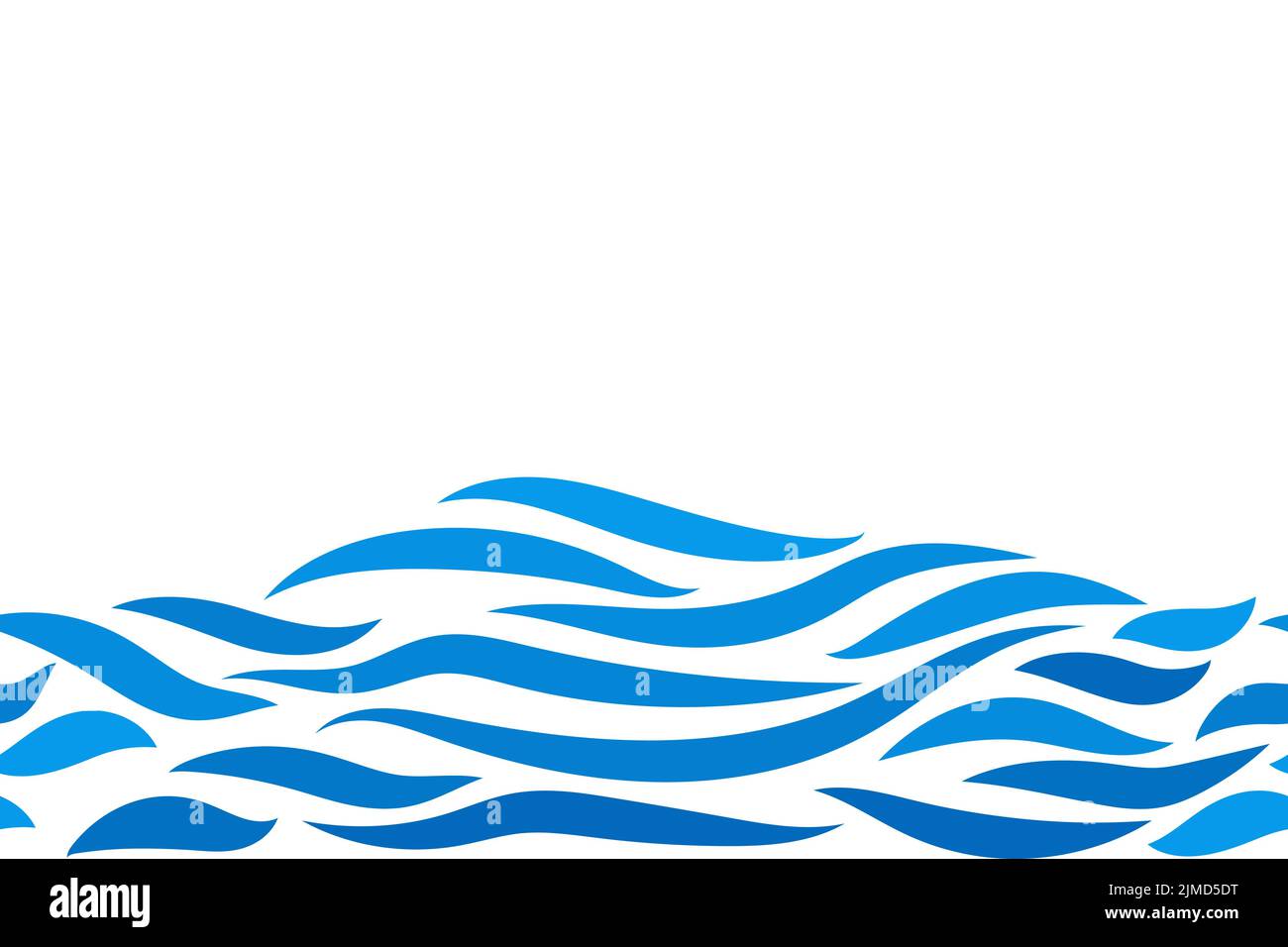 Blue water waves seamless pattern. Vector illustration Stock Vector