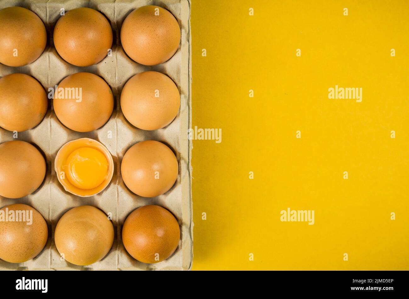 Beautiful fresh brown chicken eggs. Stock Photo