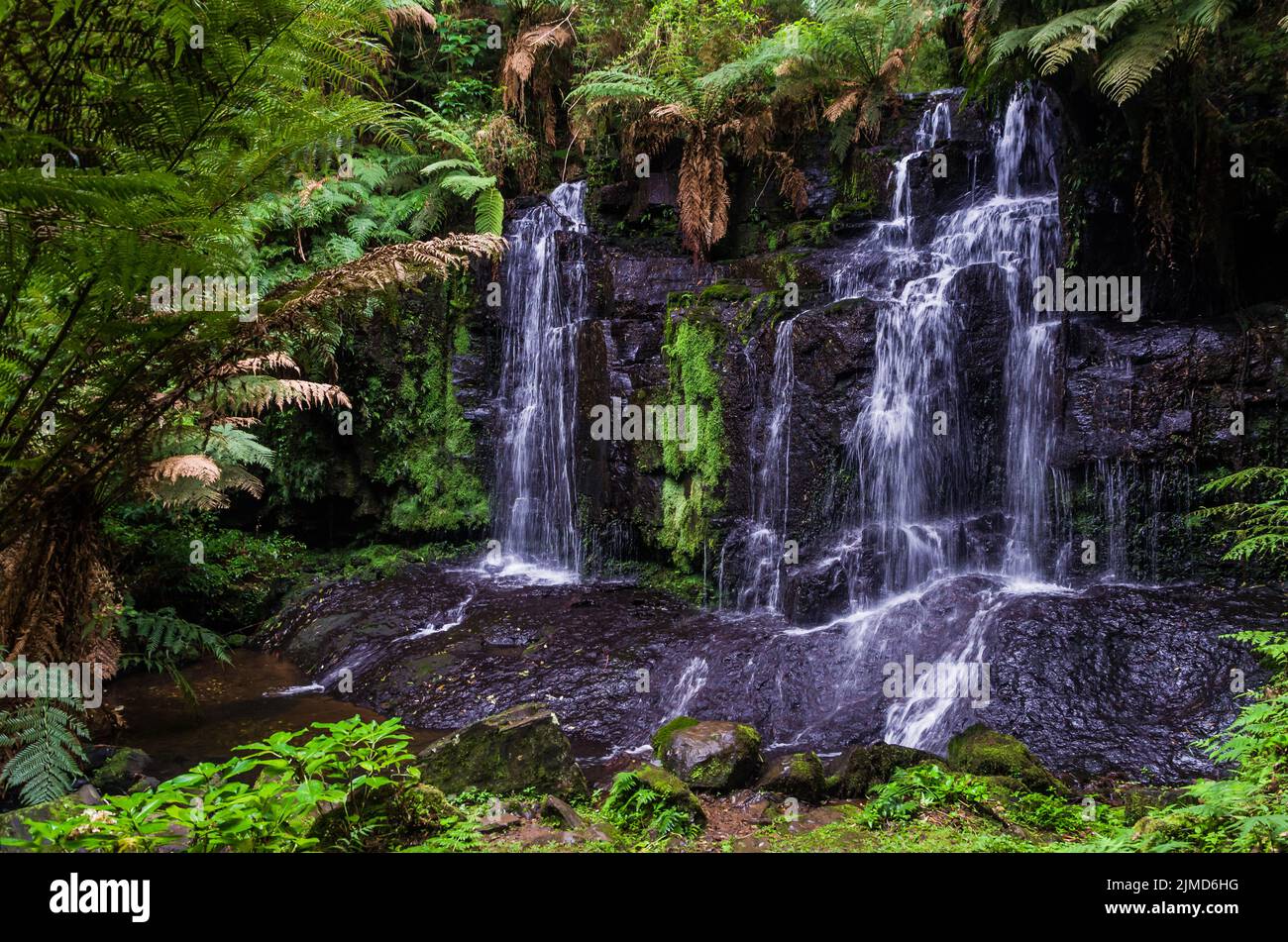 Beautiful cascade in the Rio Grande do Sul, concept of nature. Stock Photo