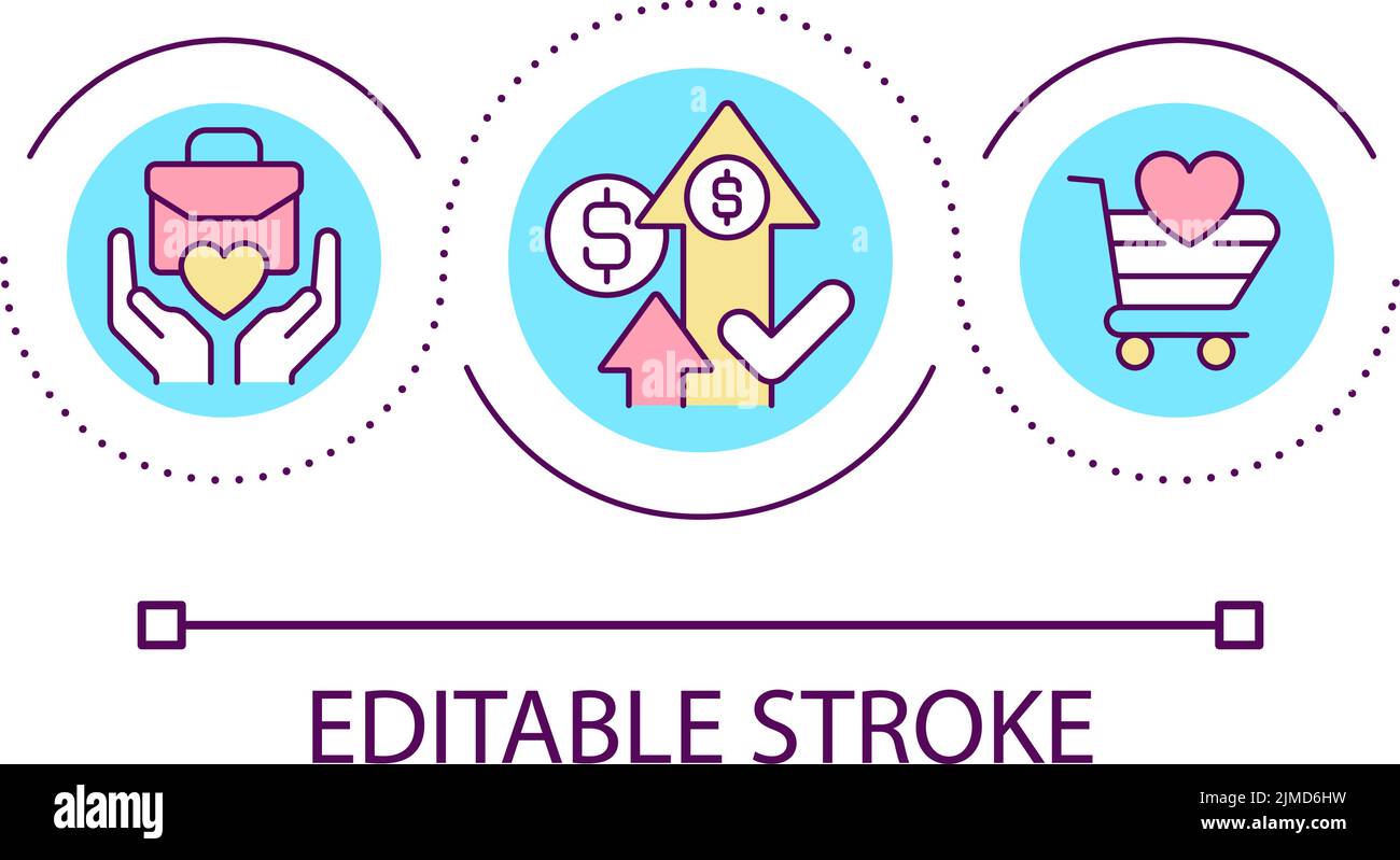 Business profitability loop concept icon Stock Vector