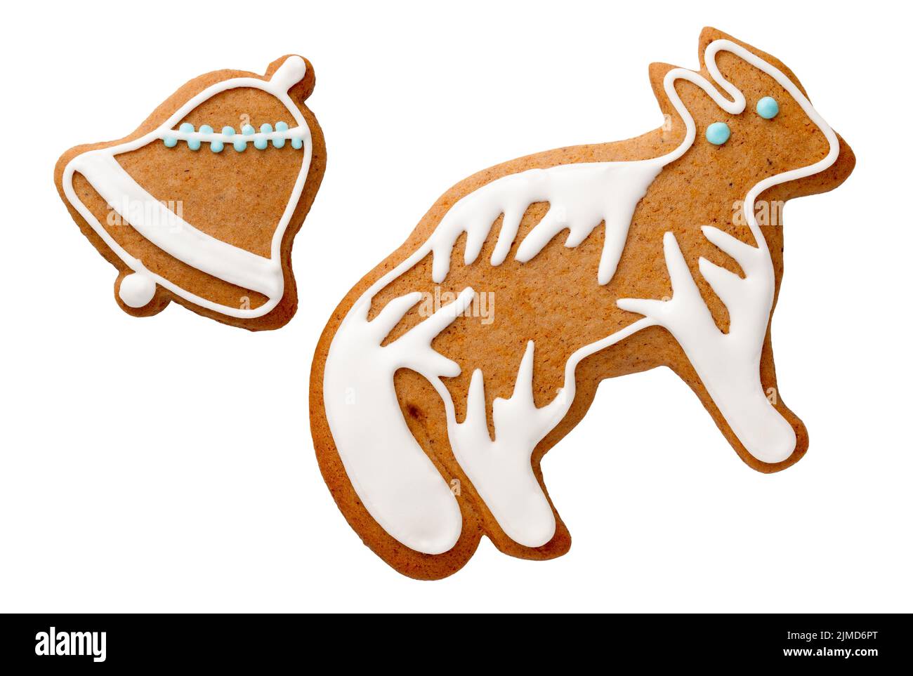 Gingerbread Cookies Isolated On White Background Stock Photo