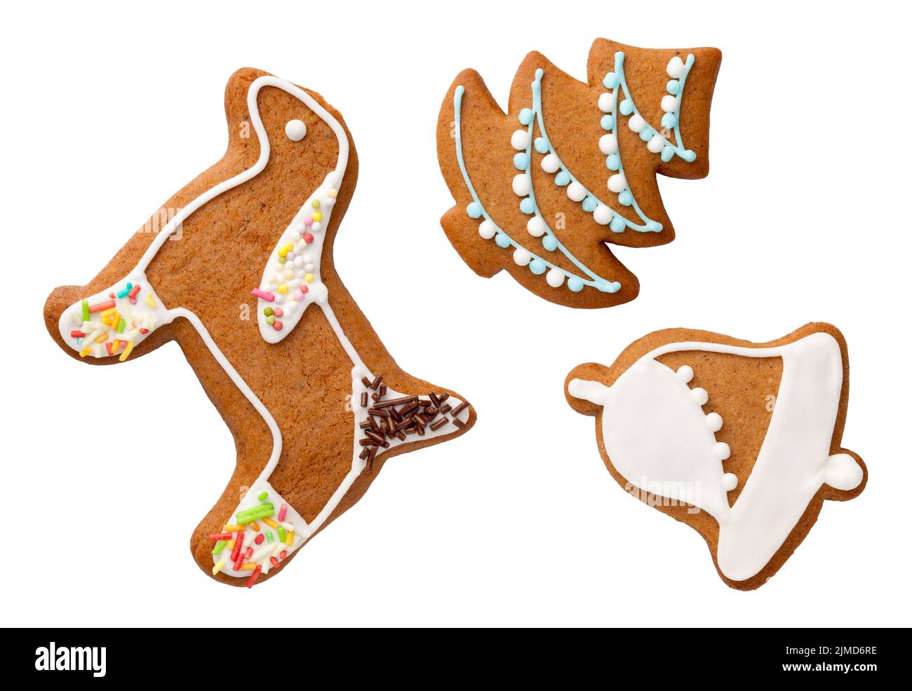 Gingerbread Cookies Isolated On White Background Stock Photo - Alamy