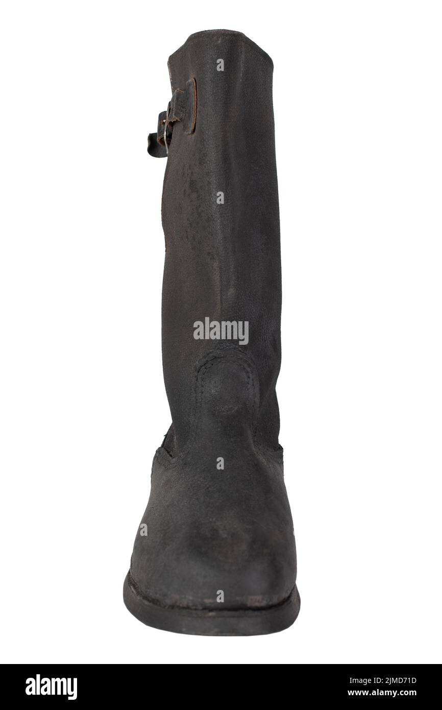 Kirza boots. Boots made from artificial leather. Archaic ?ombat boots