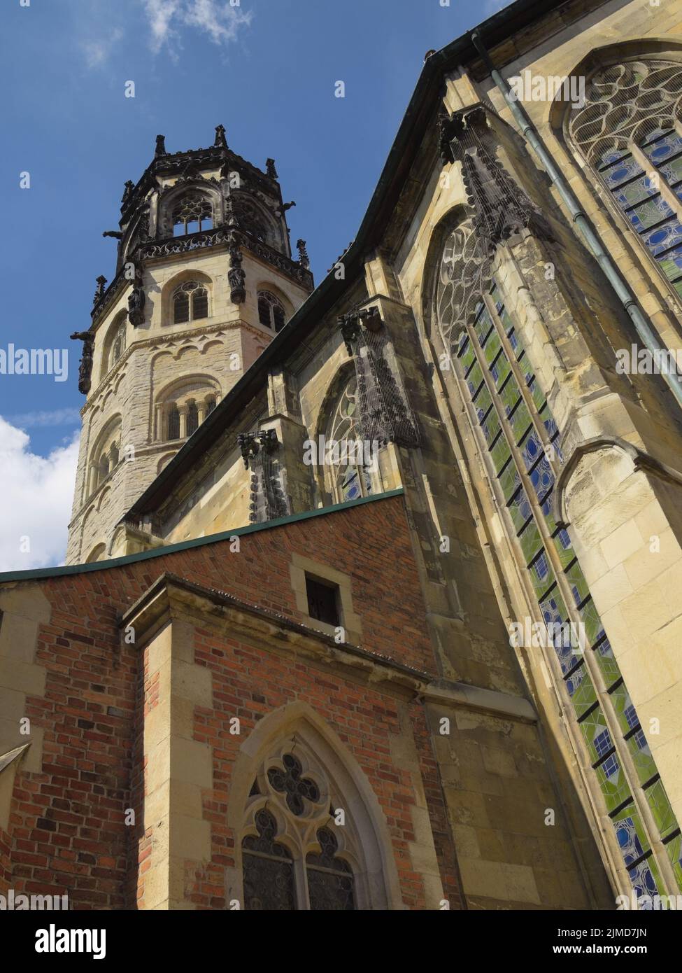 MÃ¼nster - St Ludger's Church with crossing tower, Germany Stock Photo