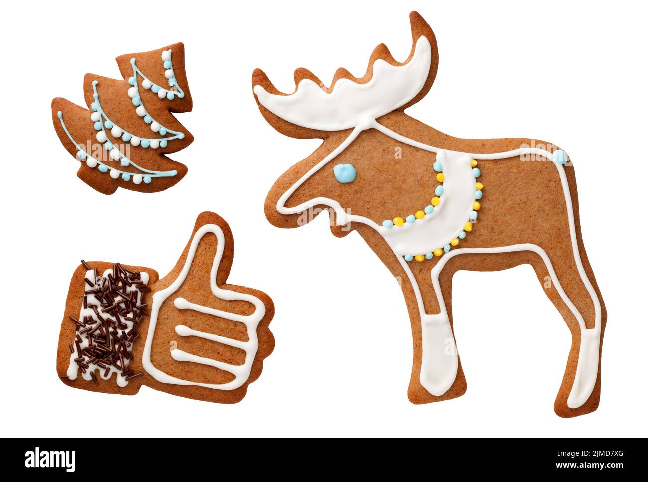 Gingerbread Cookies Isolated On White Background Stock Photo