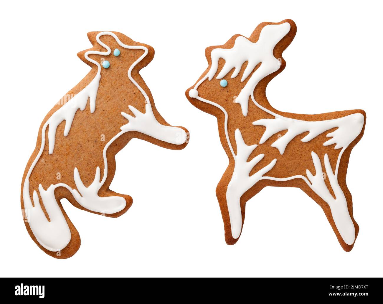 Gingerbread Cookies Isolated On White Background Stock Photo