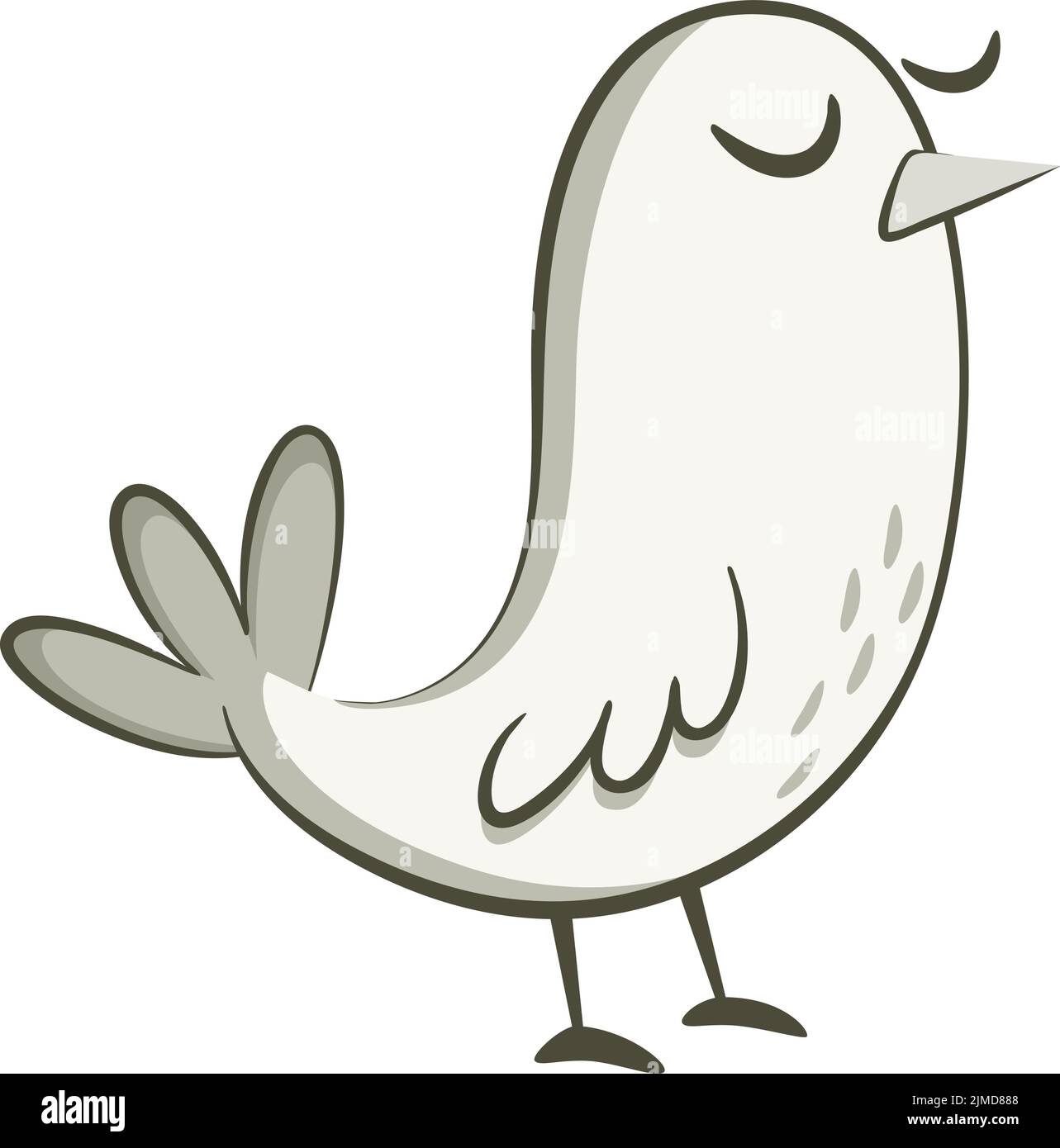 Cute illustration of little bird on white background. Vector ...